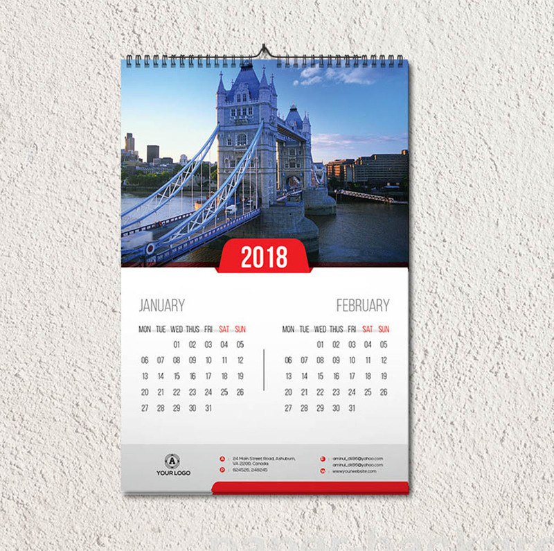Modern Wall Calendar Design 279191 TemplateMonster