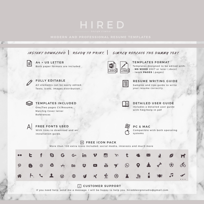 TRACEY - Easy Resume and Cover Letter format for Microsoft Word and Apple Pages. Simple CV - Features Image 11
