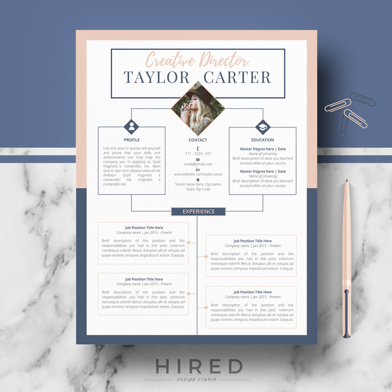 TAYLOR - Creative Curriculum Vitae. Fantastic and Modern CV, Cover Letter Format and References - Features Image 1