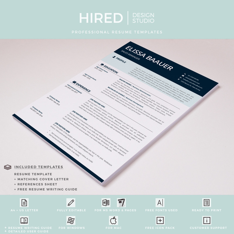 ELISSA - Moderne CV. Professionele Biodata-sjabloon voor MS Word & Pages. CV verkoopmanager - Features Image 6