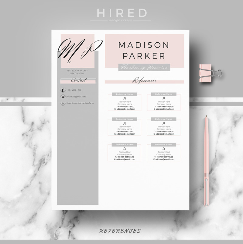 MADISON - Creative Resume Template for MS Word & Pages. Resume Design with Cover and References - Features Image 4