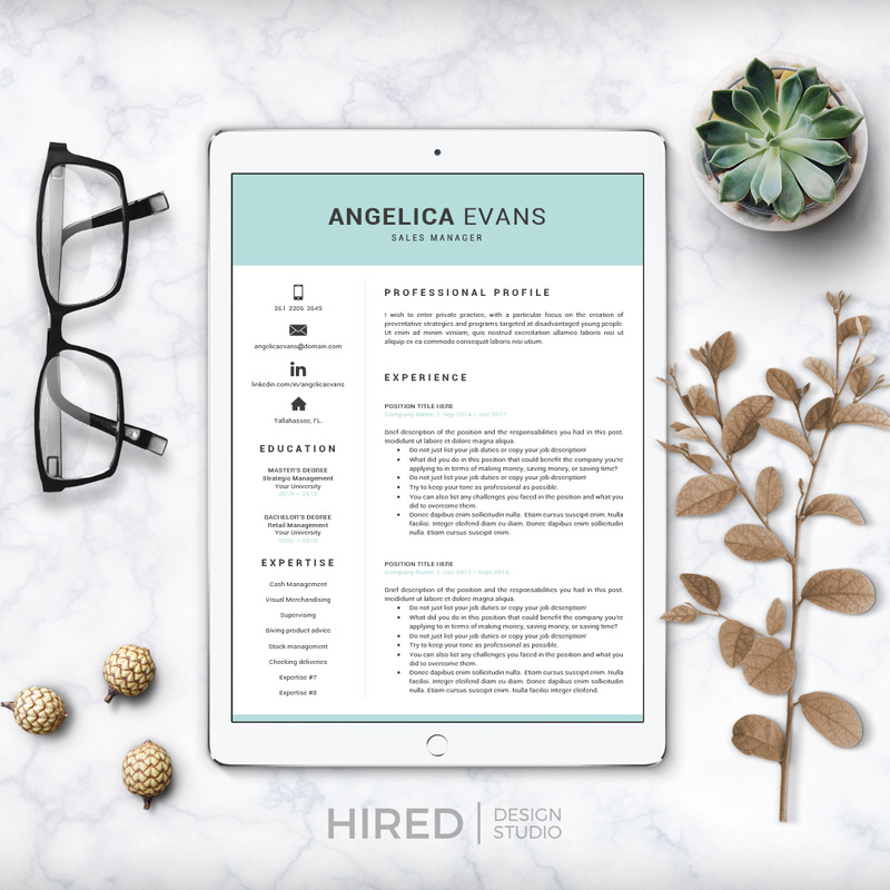 ANGELICA - Sales Resume für MS Word und Mac Pages und passendes Anschreiben & Referenzen - Eigenschaften Bild 9