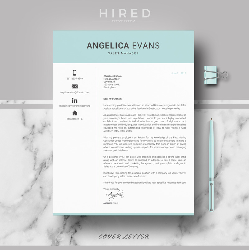 ANGELICA - Sales Resume für MS Word und Mac Pages und passendes Anschreiben & Referenzen - Eigenschaften Bild 4