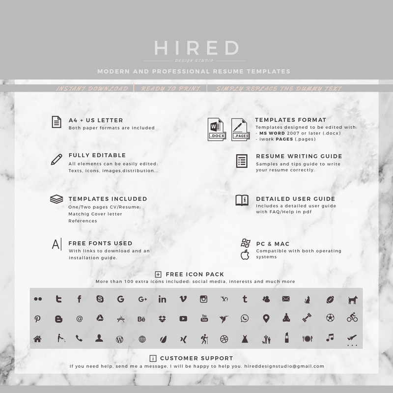 MADISON - Creative Resume Template for MS Word & Pages. Resume Design with Cover and References - Features Image 6
