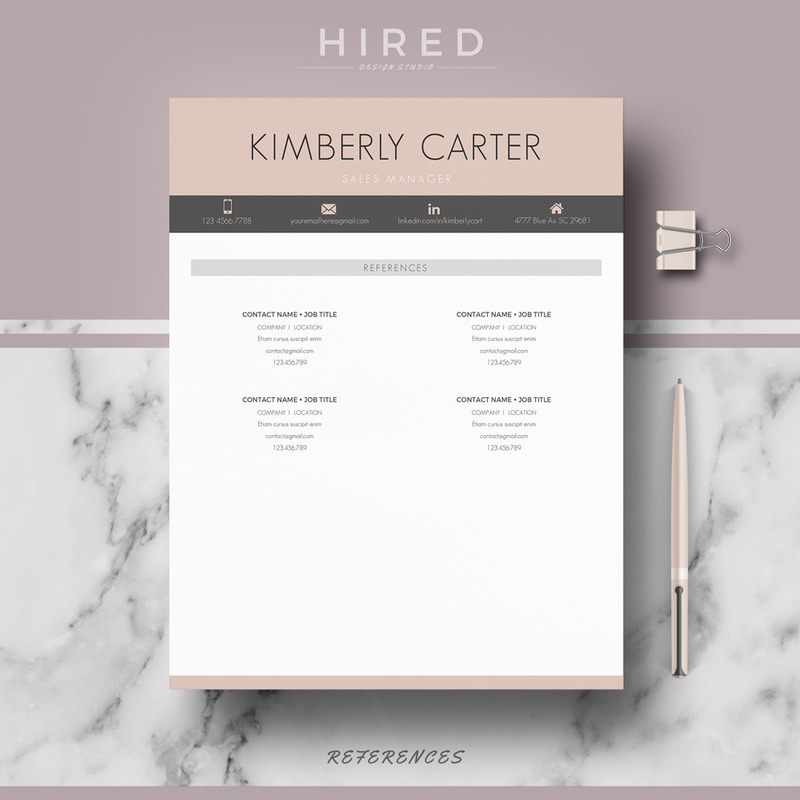 KIMBERLY - Modern CV-sjabloon met foto voor Sales Manager. CV-formaat met omslag en referenties - Features Image 4