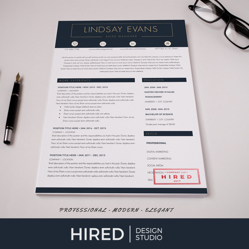 LINDSAY - Sales Manager Professioneel CV, CV-sjabloon + Sollicitatiebrief-sjabloon + Referentiepagina - Features Image 7