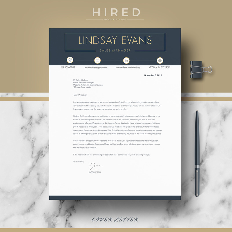 LINDSAY - Sales Manager Professioneel CV, CV-sjabloon + Sollicitatiebrief-sjabloon + Referentiepagina - Features Image 3