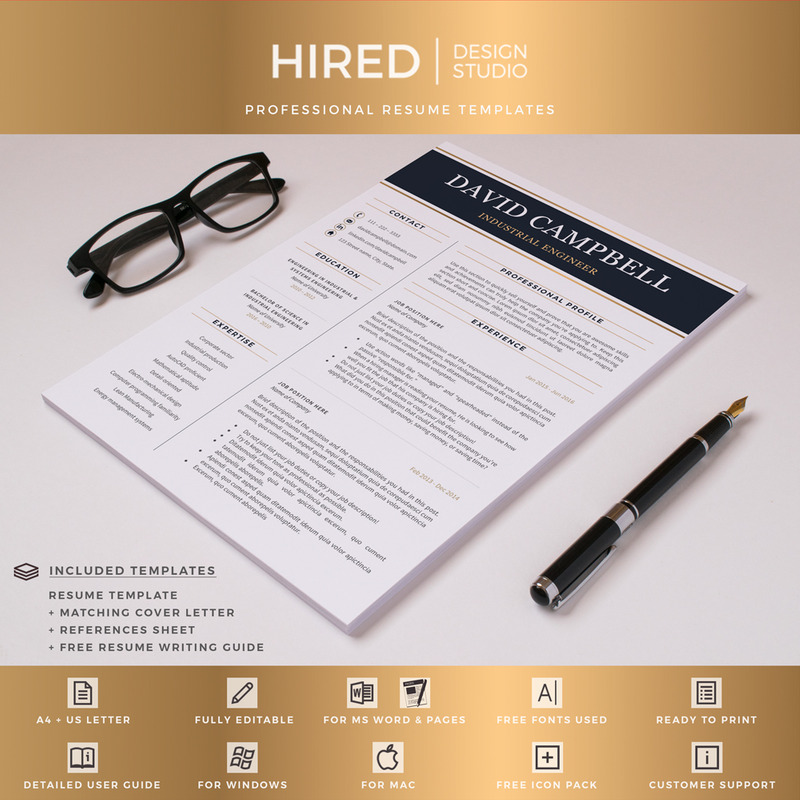 DAVID - Professional Resume  for Engineers. Engineering Resume with Cover Letter & References - Features Image 7