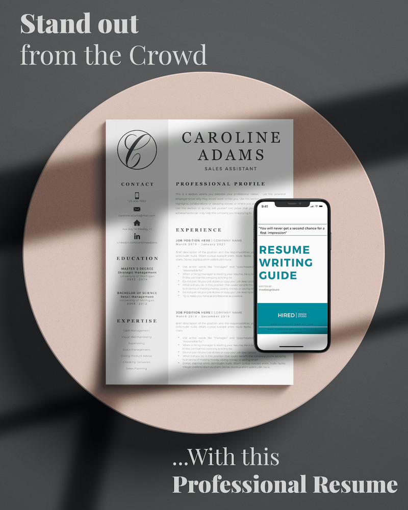 CAROLINE - Verkoopassistent CV-sjabloon, sollicitatiebrief en referenties voor Word en Pages - Features Image 8