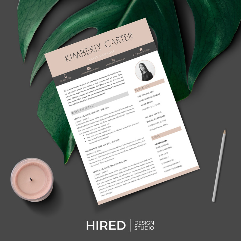 KIMBERLY - Modern CV-sjabloon met foto voor Sales Manager. CV-formaat met omslag en referenties - Features Image 9