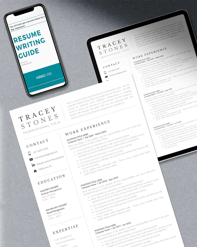 TRACEY - Easy Resume and Cover Letter format for Microsoft Word and Apple Pages. Simple CV - Features Image 10