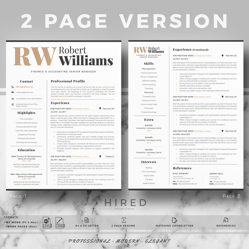 ROBERT - Accountant Sales Resume Format with Cover Letter & References for MS Word and Mac Pages - Features Image 2