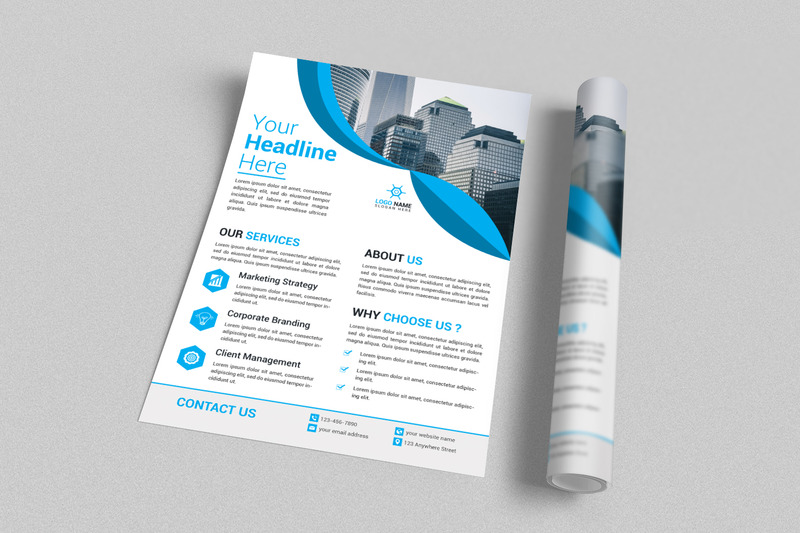 Professionele flyer-ontwerpsjabloon voor zaken en bedrijf - Features Image 1