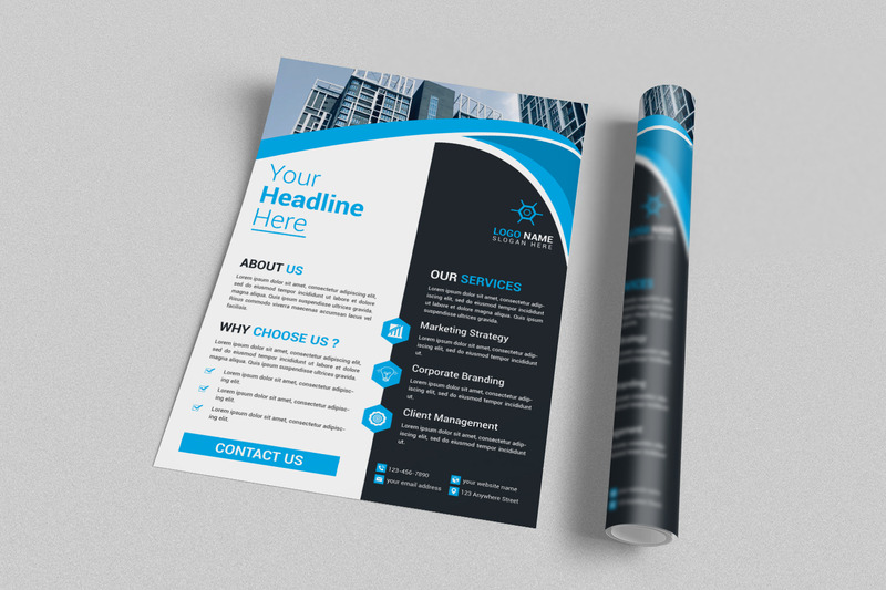 Professionele flyer-ontwerpsjabloon voor bedrijf en bedrijf - Features Image 1