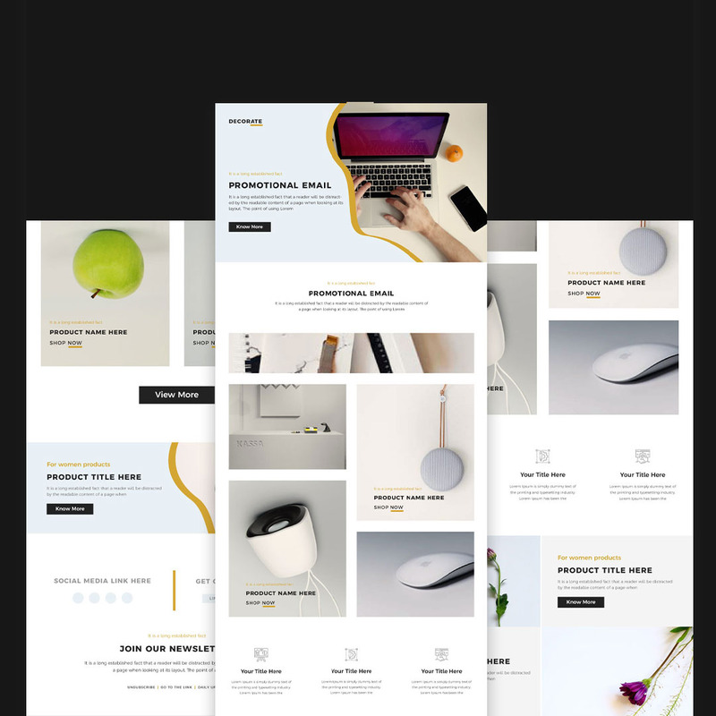 E-commerce Business Campaign Promotional B2B E-newsletter Mailchimp email marketing template - Features Image 1