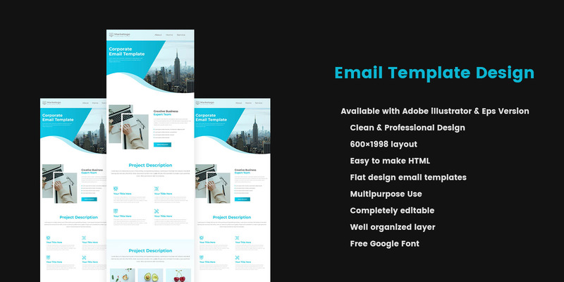 Multipurpose Business B2B E-newsletter Mailchimp email marketing template - Features Image 1