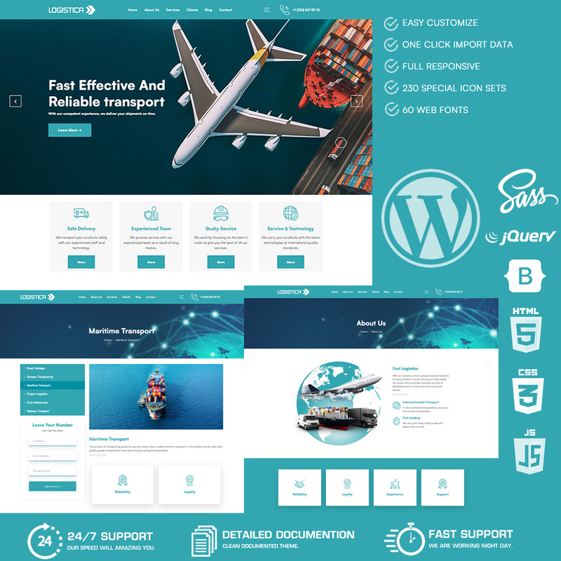 Logistica - Motyw WordPress dla usług logistycznych i transportowych - Obraz funkcji 1