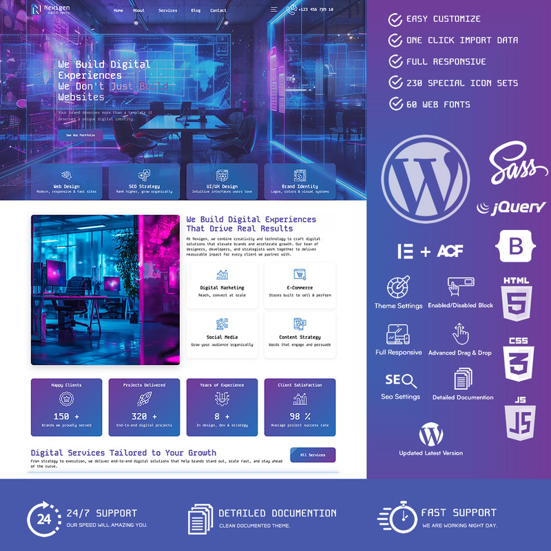 Nexigen – Šablona WordPress pro digitální agentury zaměřené na budoucnost - Features Image 1