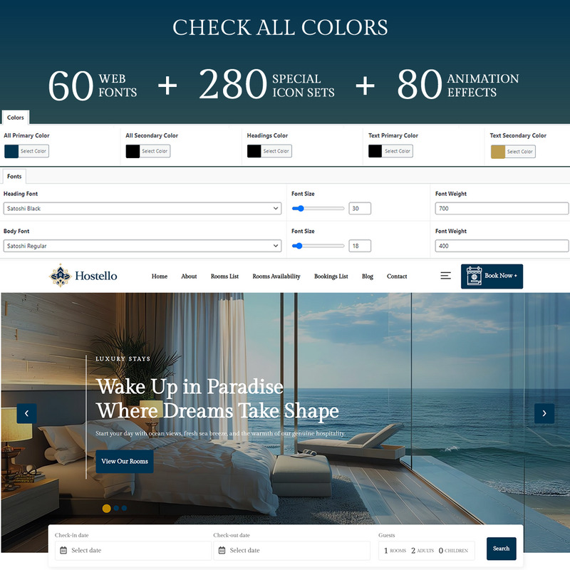 Hostello – Hotel & Accommodation Reservation WordPress Theme - Features Image 2