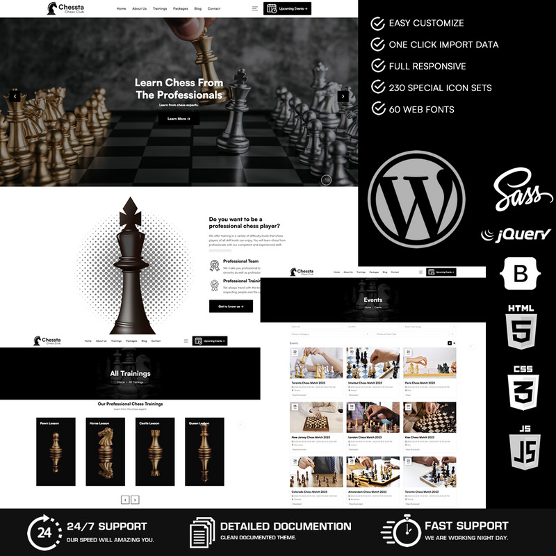 Chessta - Motyw WordPress Chess Club - Obraz funkcji 1