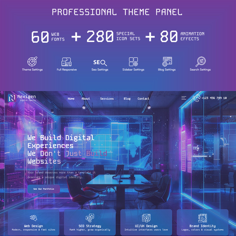 Nexigen – Šablona WordPress pro digitální agentury zaměřené na budoucnost - Features Image 2