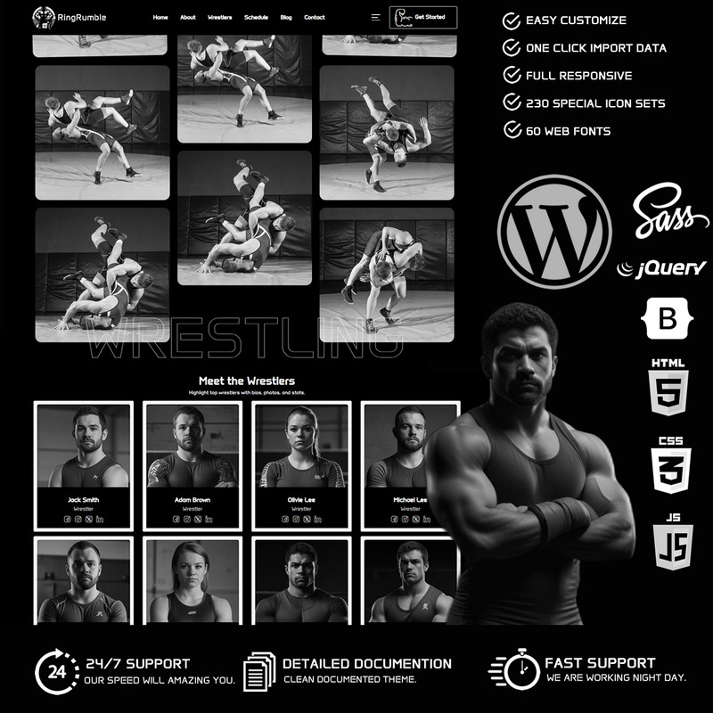 RingRumble - тема WordPress Wrestling - Features Image 1