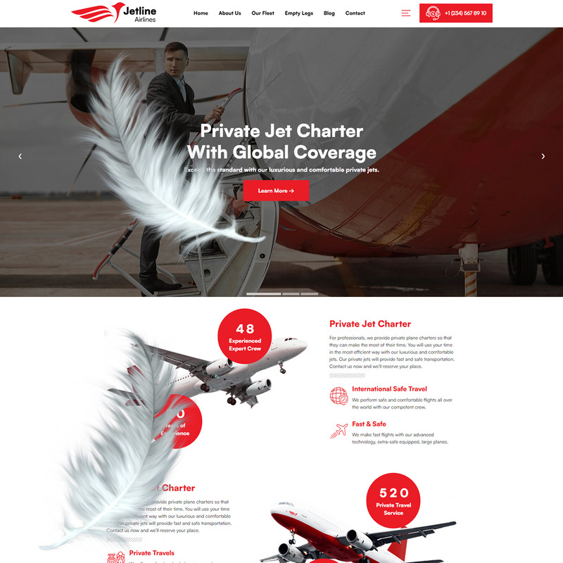 Jetline - Motyw WordPress dla linii lotniczych - Obraz funkcji 4