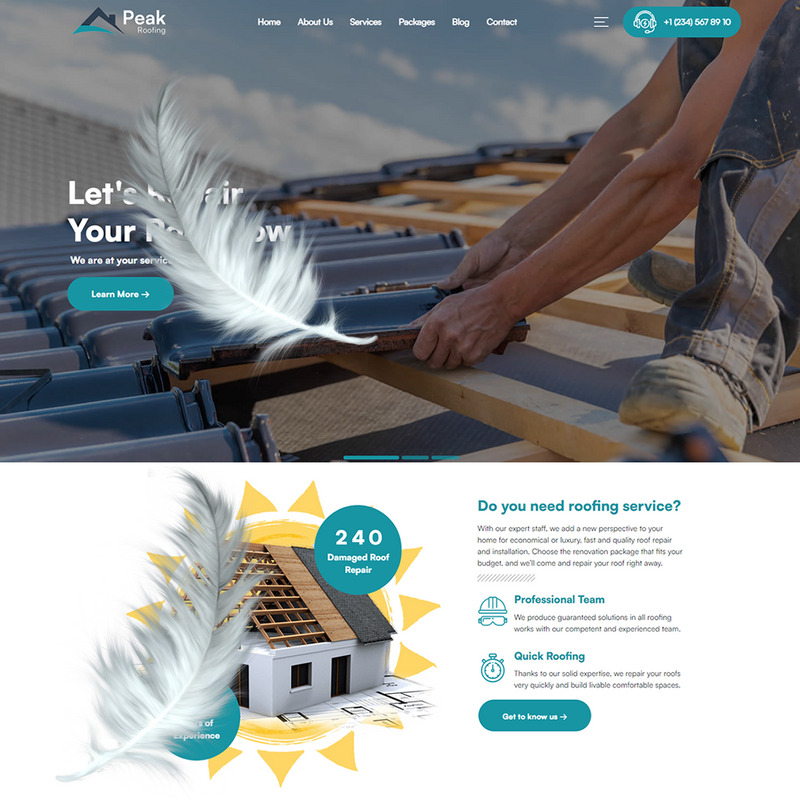 Peak – Roofing Company WordPress téma - Features Image 4