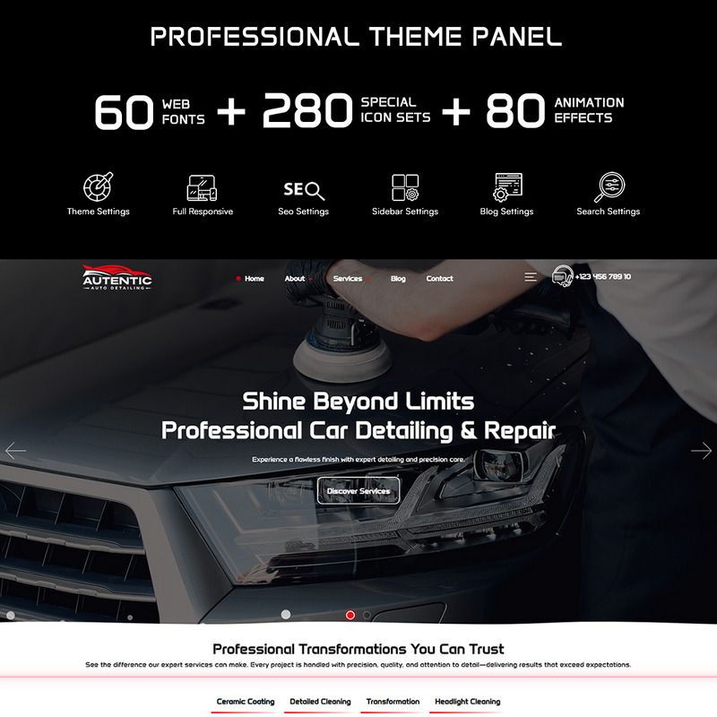 Autentic - Oto Detaylandırma ve Onarım WordPress Teması - Features Image 1