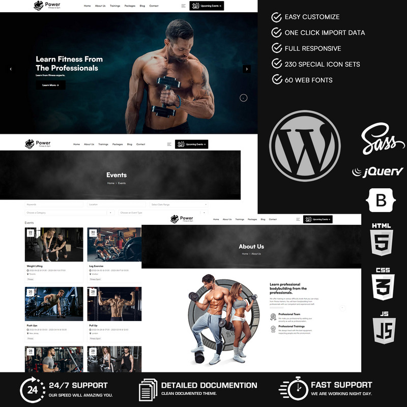 Power - Fitness & Gym WordPress Theme - Features Image 1