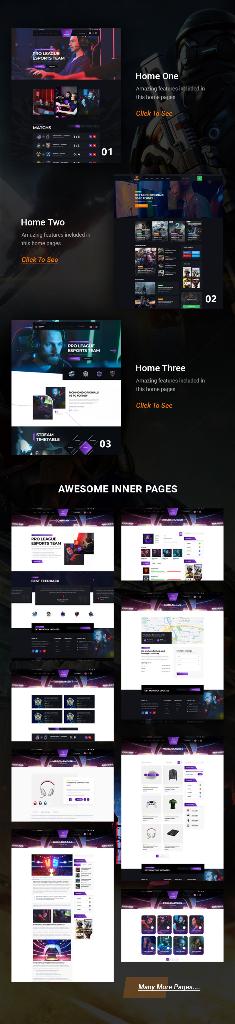Zocker - 电子竞技游戏部落新闻杂志门户 HTML 模板 - Features Image 2