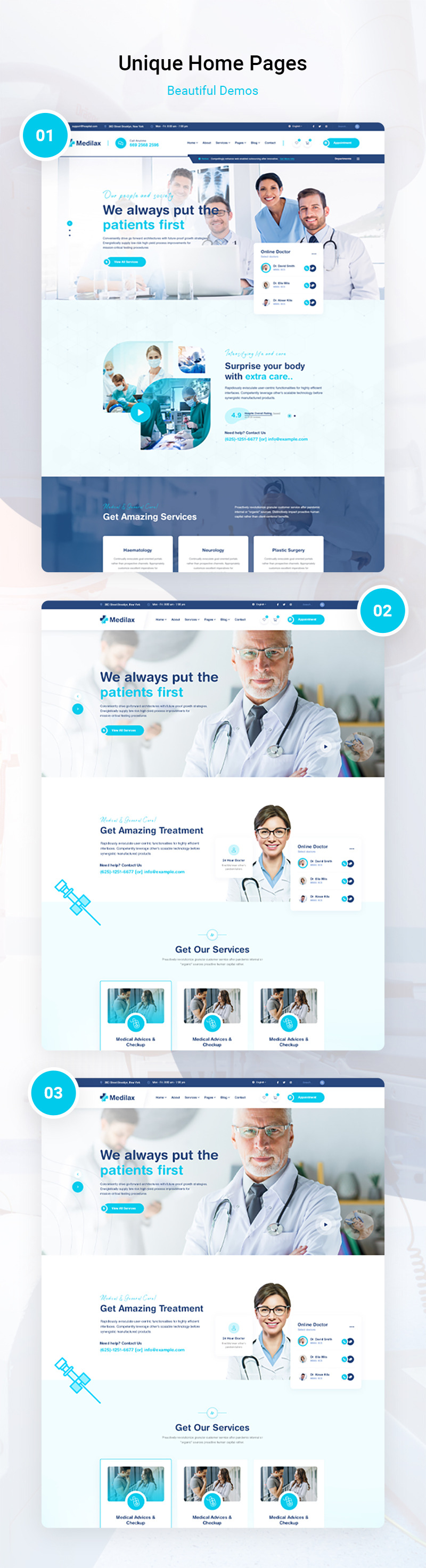 Medilax -  Medical Service Health Clinic Doctor WordPress Theme - Features Image 2