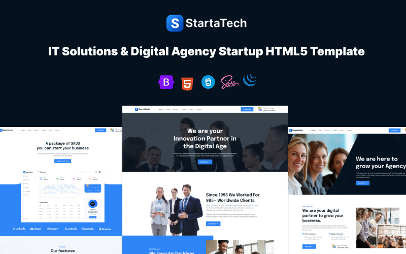 StartaTech – HTML5-Vorlage für IT-Lösungen und digitale Agenturen - Eigenschaften Bild 1