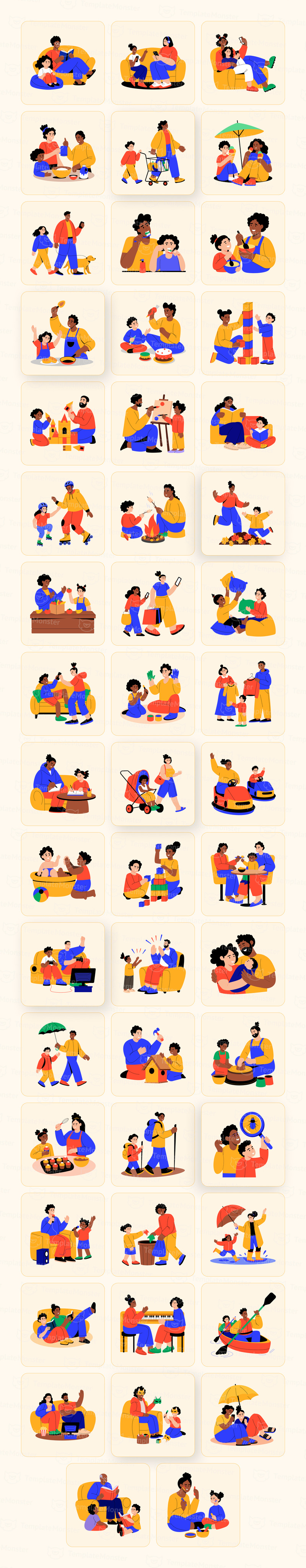 Family Illustration Art Set - Features Image 1