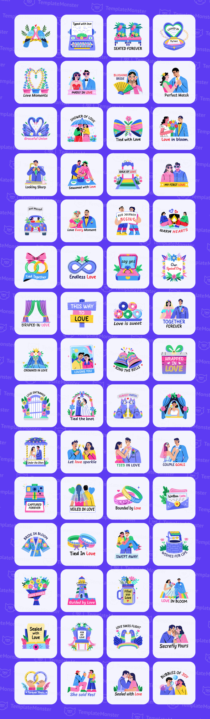 Wedding And Love Stickers Set - Features Image 1
