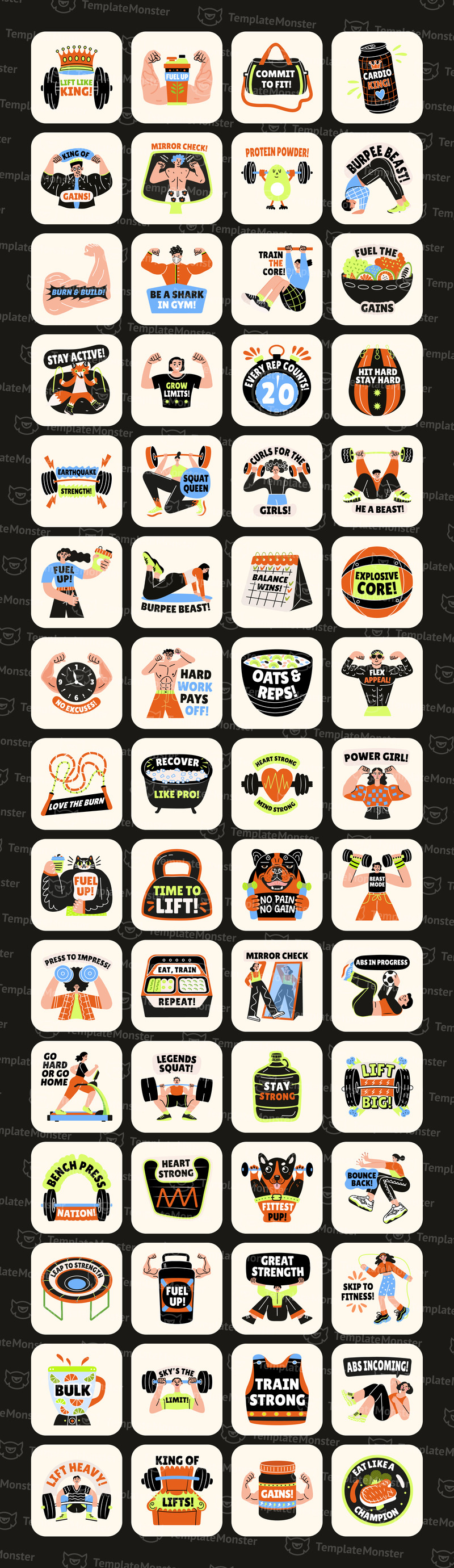 Modern Gym Stickers Collection - Features Image 1