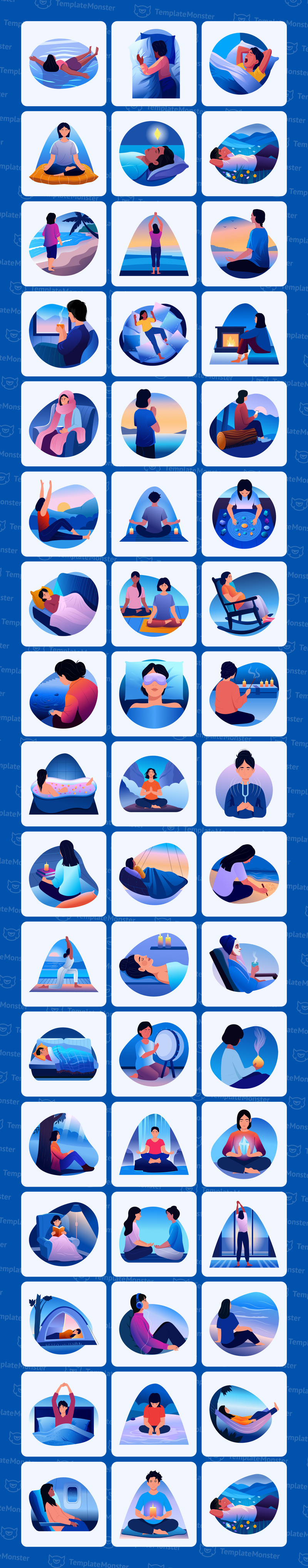 Schlaf- und Meditations-Illustrationskunstset - Eigenschaften Bild 1