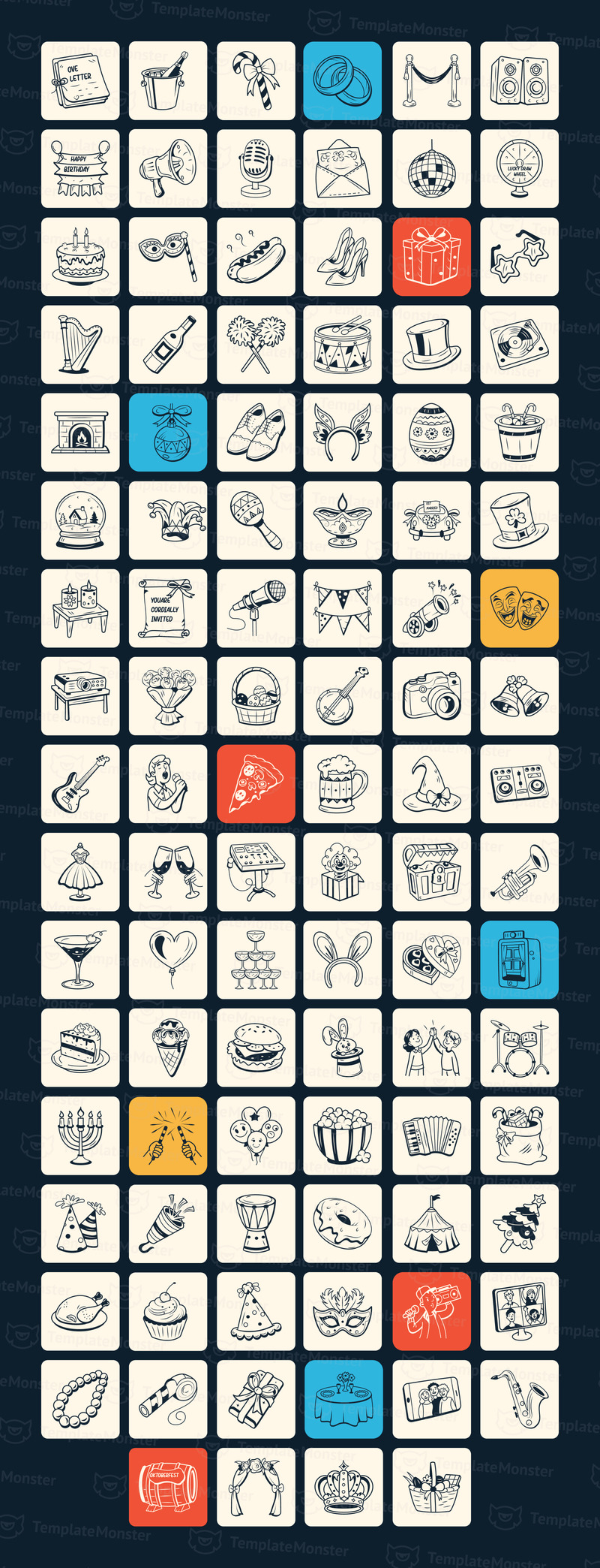 Parti ve Kutlama Doodles Simge Seti - Features Image 1