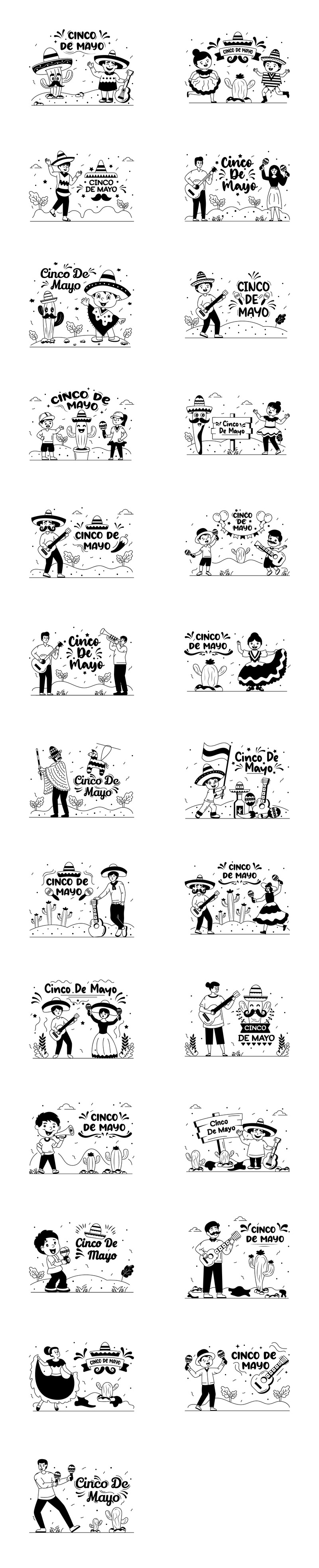 25 ilustracji Cinco de Mayo - Obraz funkcji 1