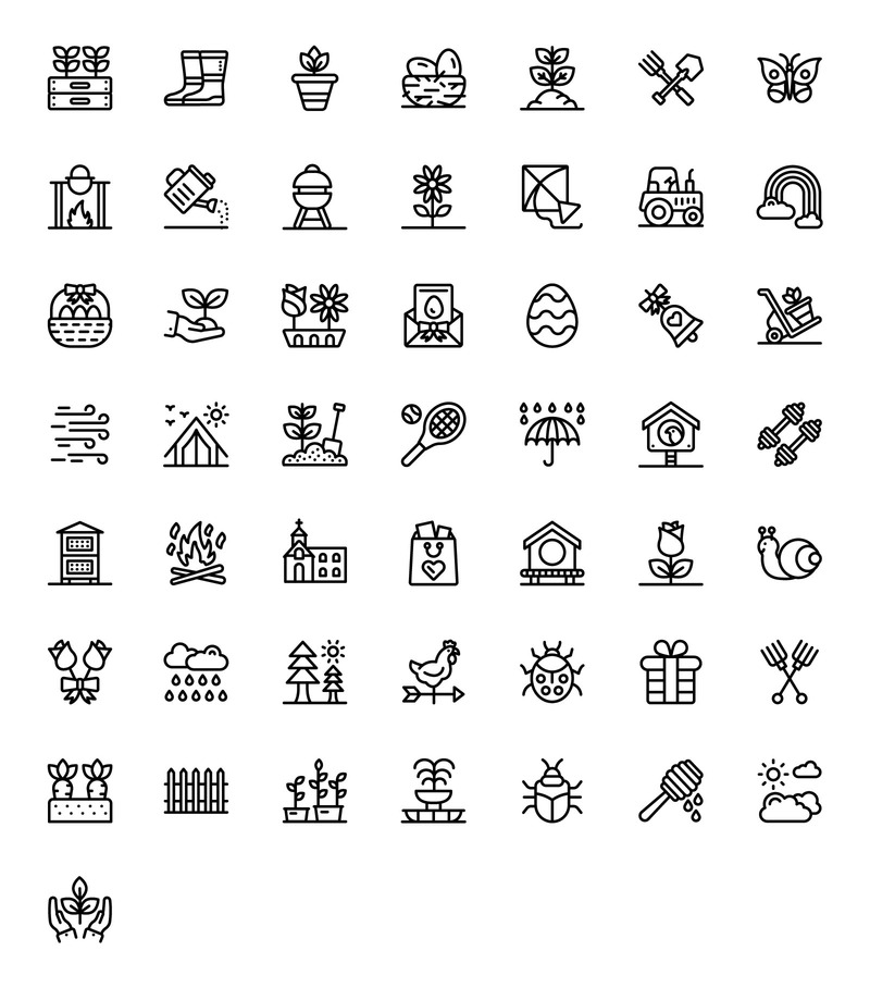 Set of spring linear icons - Features Image 1