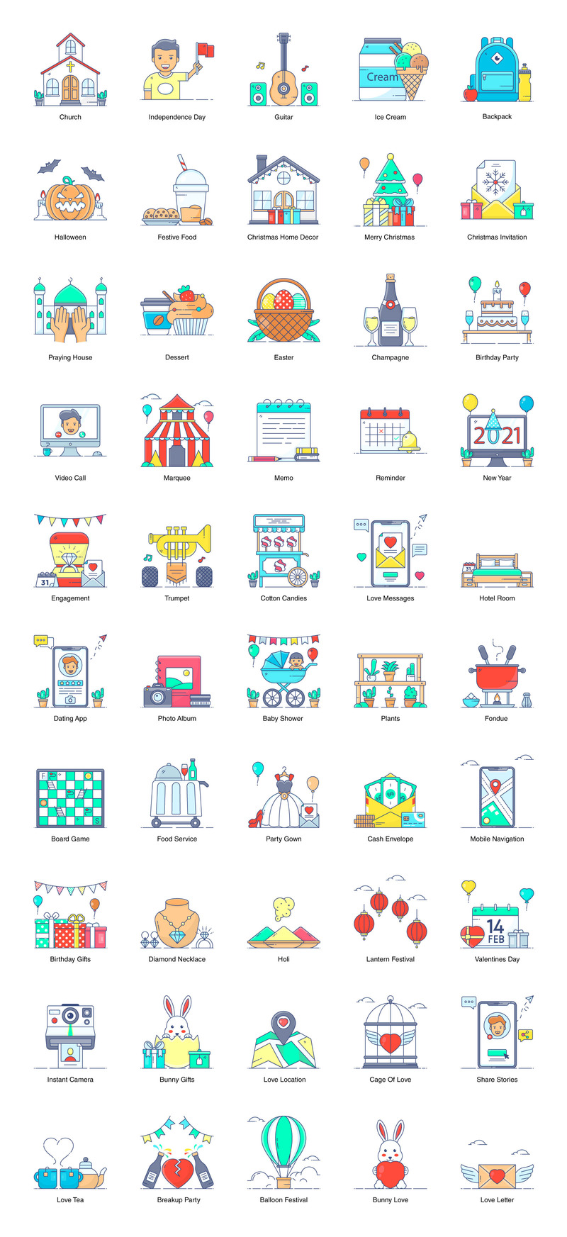 Pictogrammen voor feesten en vieringen - Features Image 1