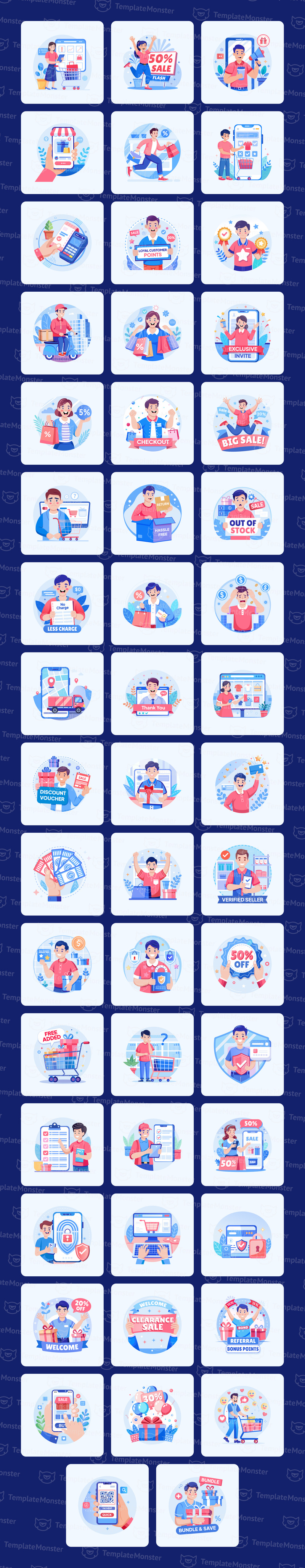 Ecommerce Shopping Illustration Set - Features Image 1