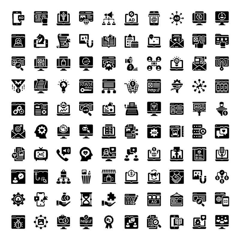 数字营销线性图标包 - Features Image 2