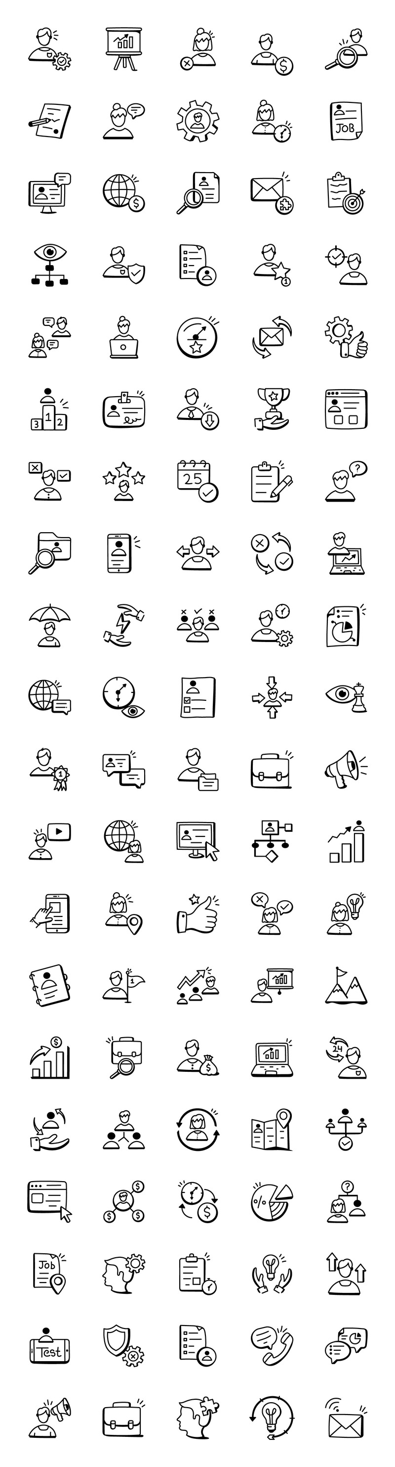 Handgetekende Human Resources-pictogrammen - Features Image 1