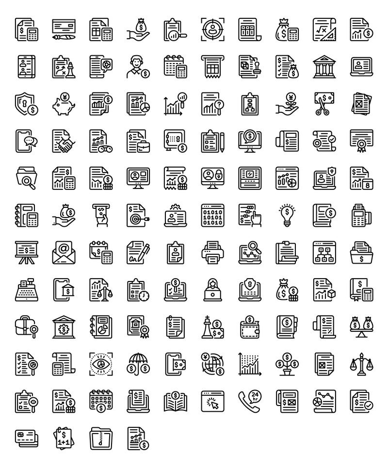 Accounting and Banking Linear Icons - Features Image 1