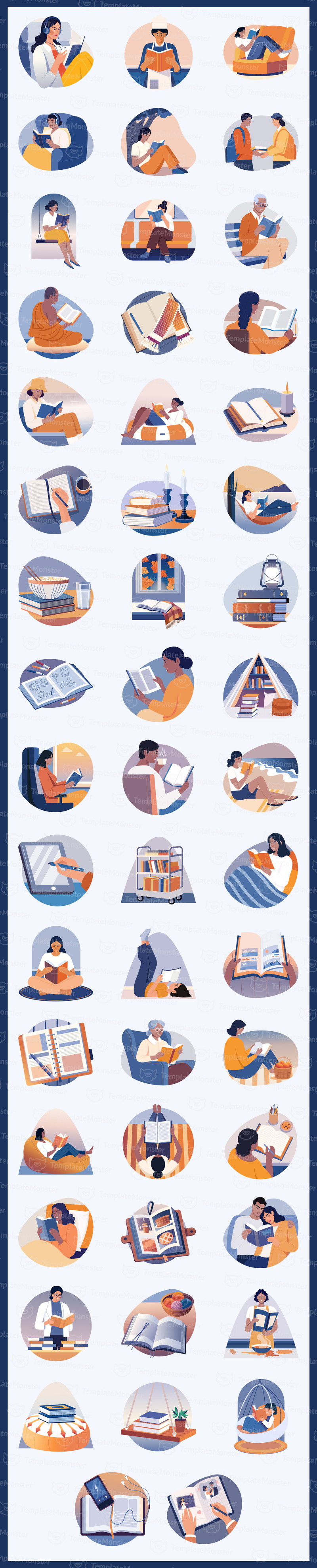 Reading Illustration Art Set - Features Image 1