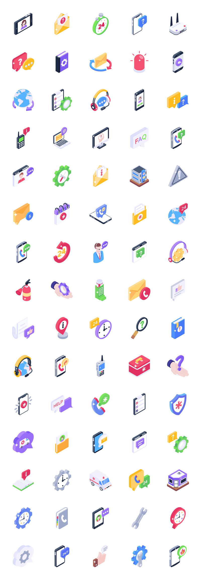 75 изометрических иконок обслуживания клиентов - Features Image 1
