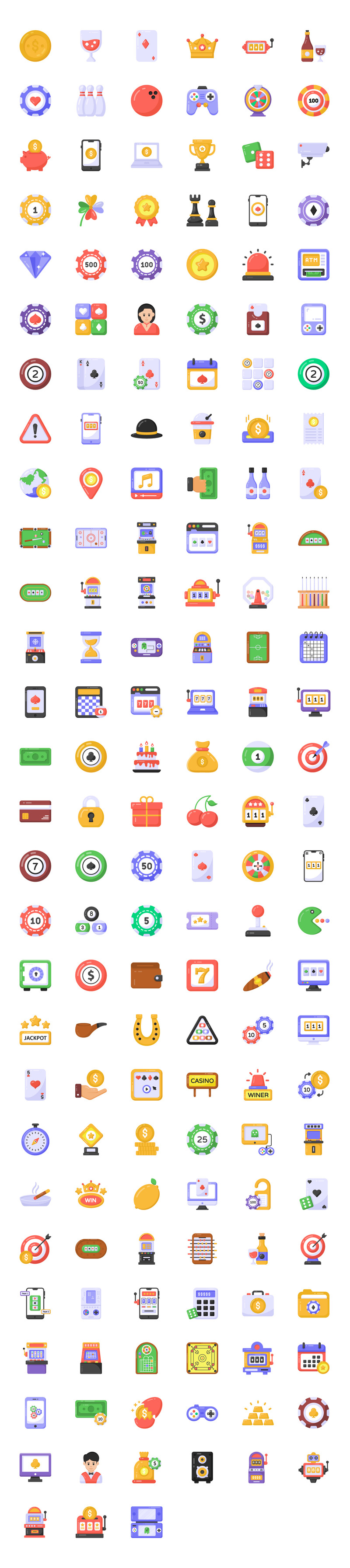 Flat Detailed Casino Icons - Features Image 1