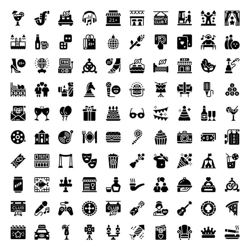 NightLife Linear Icons Pack - Features Image 2