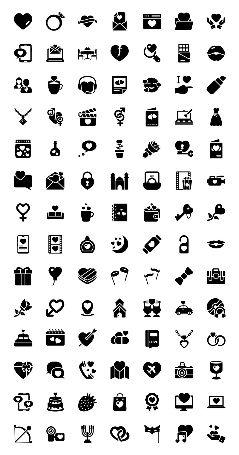 Пакет плоских икон любви и романтики - Features Image 2